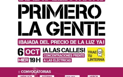 EL 6 DE OCTUBRE SE REALIZARÁN CONCENTRACIONES FRENTE A LAS ELÉCTRICAS EN CANTABRIA