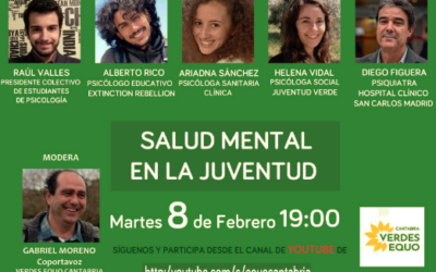 Reunión virtual desde Verdes Equo Cantabria sobre la salud mental en la infancia y adolescencia